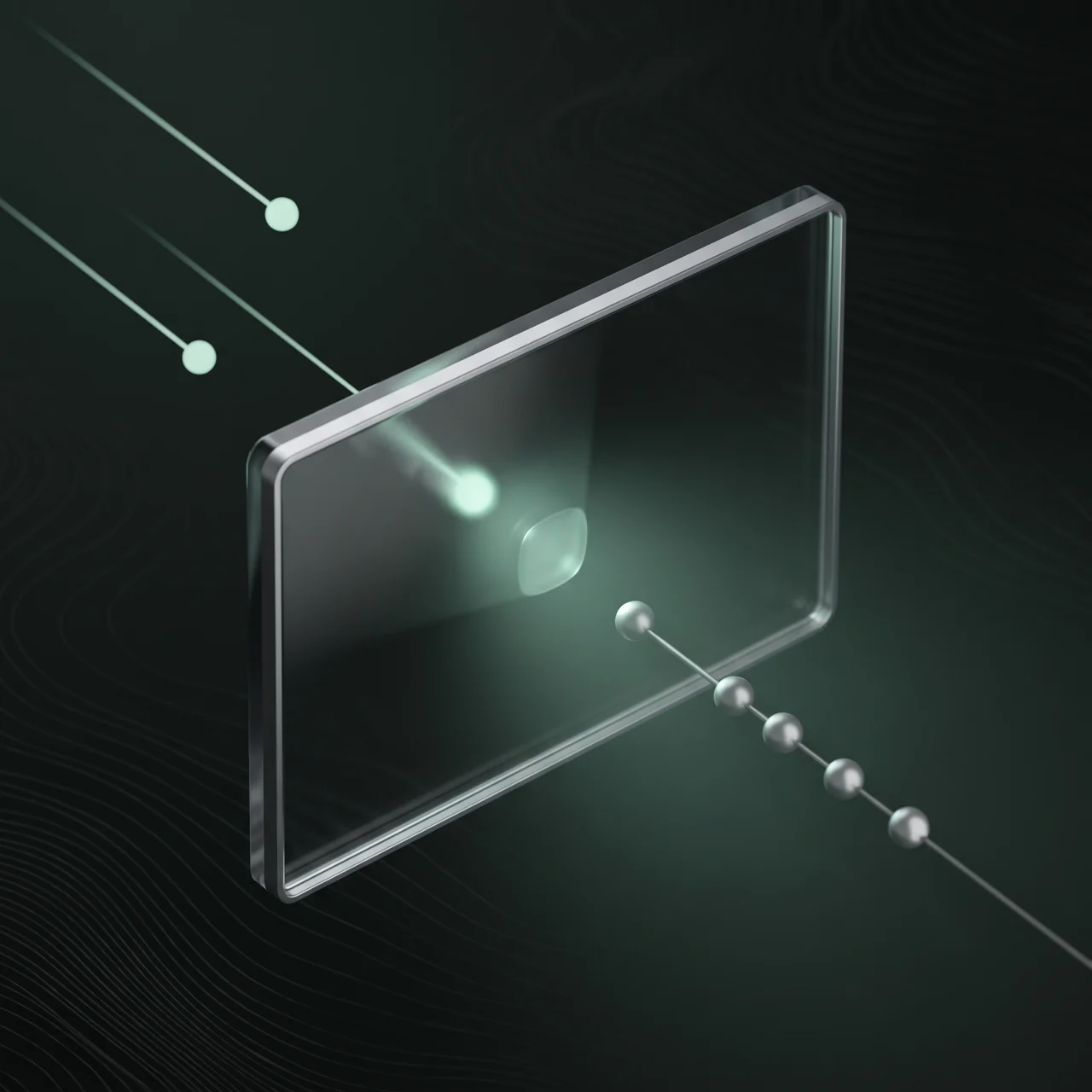 Abstract render of light points around a translucent form
