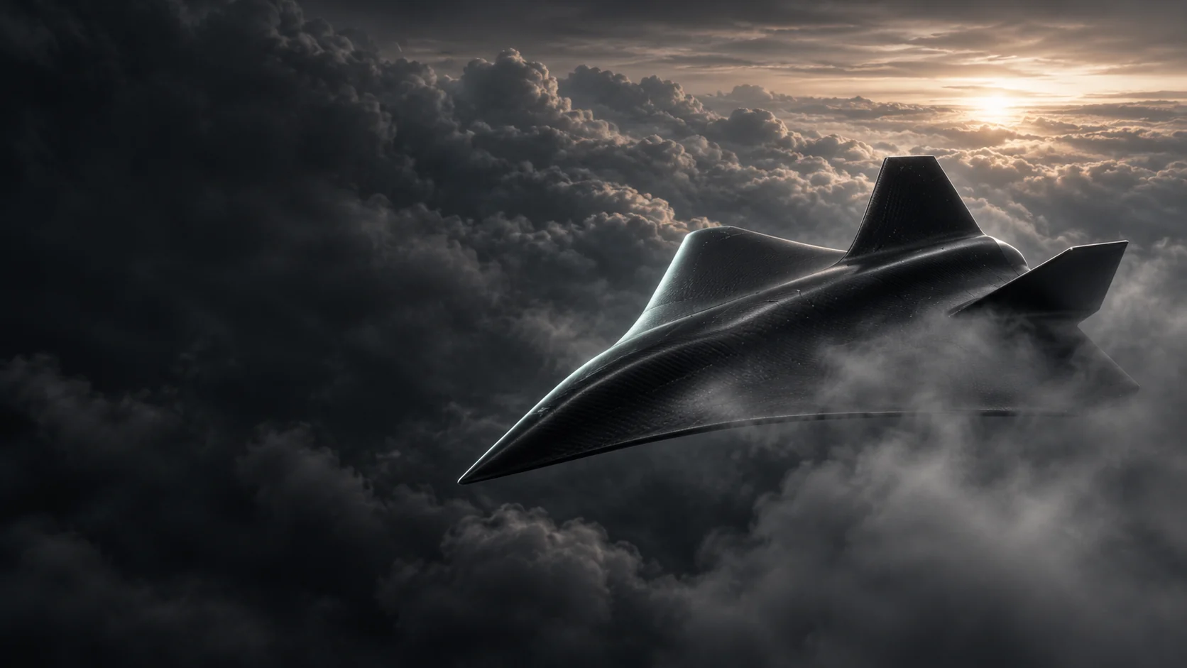 Cinematic QK-100 exterior render, not flight-test photography