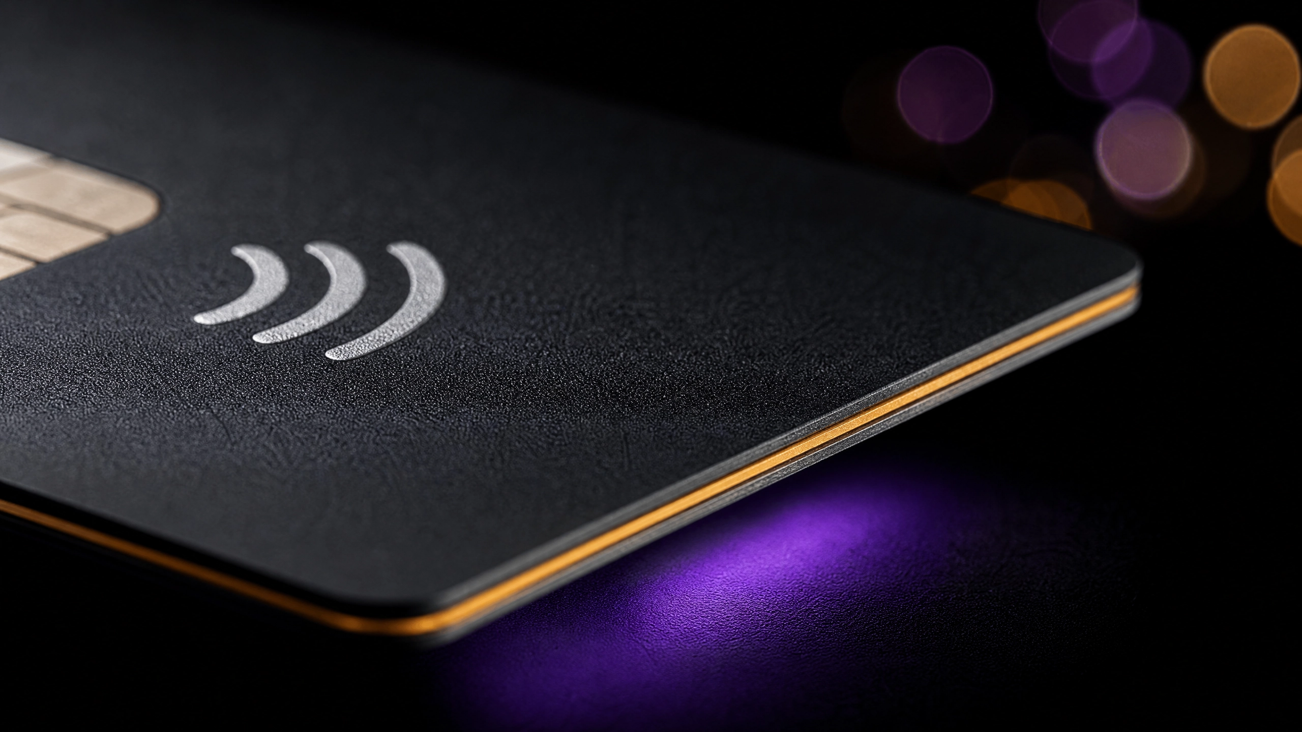 AP2 Vault Card close-up — matte black surface with gold rim light reinforcing hardware key residency